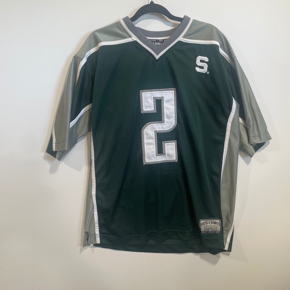 Steve & Barrys Michigan State Spartans Football Jersey Green Grey Mens L #2